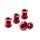 Reverse, Kettenblattschrauben SET, Aluminium, 4 Schrauben, 4 Muttern, 4 Unterlagscheiben 2mm, rot