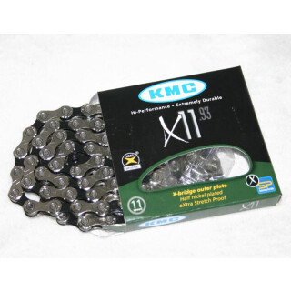 KMC, Kette, X11 Silber-schwarz, für 11-fach, 118G
