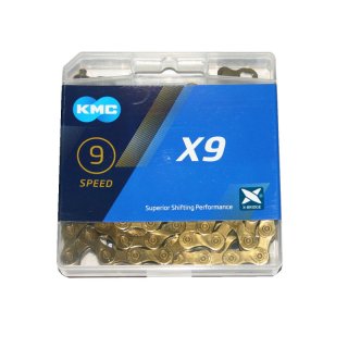 KMC, Kette, X9 Gold 114 Glieder, für 9-fach, Ti-N beschichtet