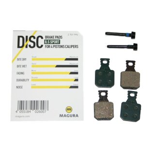 Magura, Bremsbelag, MDP 8 Green (Type 8.S Sport), 1 Paar (4 Stück)