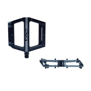 Novatec, Pedale, Factor MTB Flat CNC schwarz, Plattformpedal