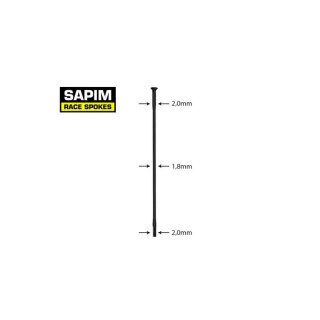Sapim, Speiche Race Straightpull rund gerade, 270mm, schwarz